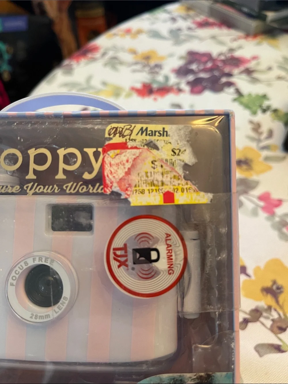 XO Poppy Waterproof Film Camera - Pink & White Stripes